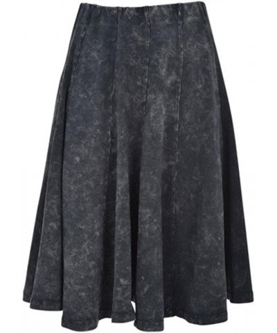 Womens Stonewash Panel Skater Skirt - 41491 Black $28.16 Skirts