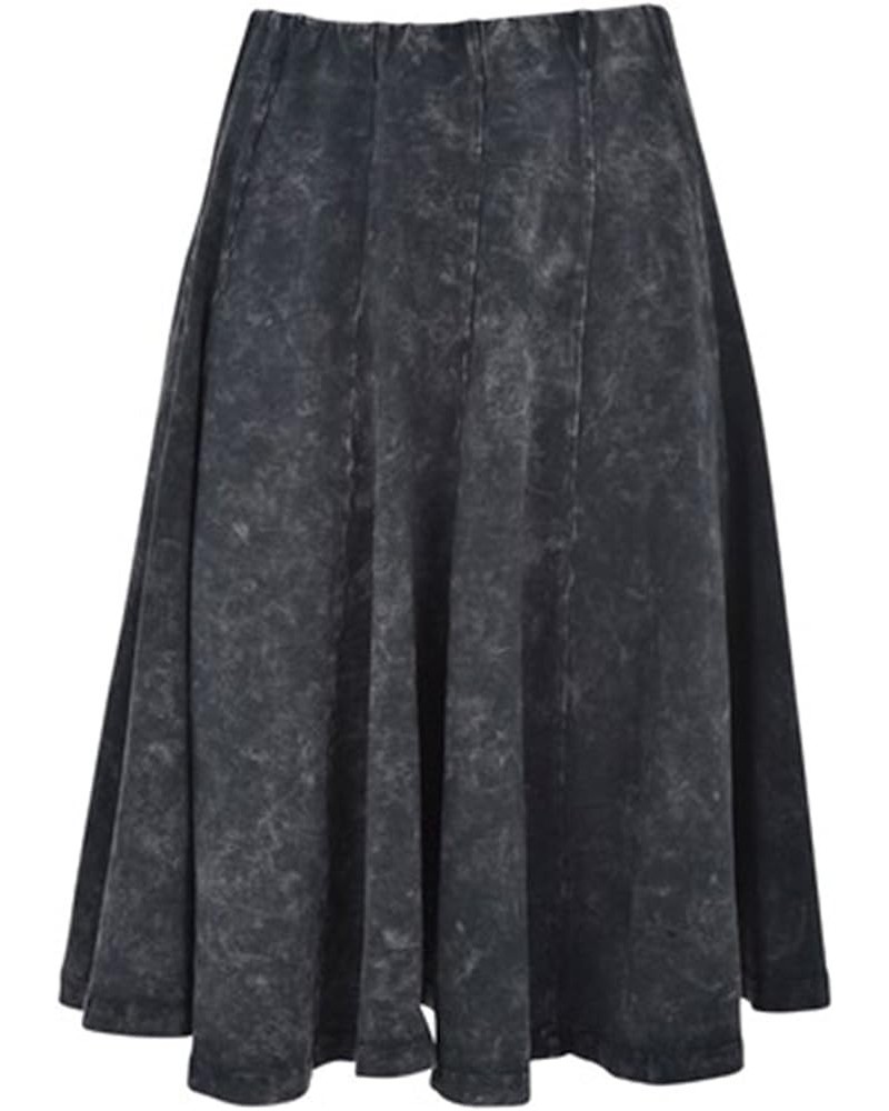 Womens Stonewash Panel Skater Skirt - 41491 Black $28.16 Skirts