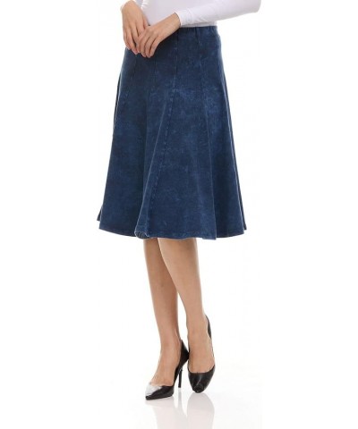 Womens Stonewash Panel Skater Skirt - 41491 Black $28.16 Skirts