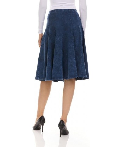 Womens Stonewash Panel Skater Skirt - 41491 Black $28.16 Skirts