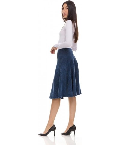 Womens Stonewash Panel Skater Skirt - 41491 Black $28.16 Skirts