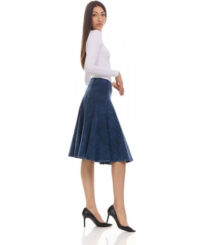 Womens Stonewash Panel Skater Skirt - 41491 Black $28.16 Skirts