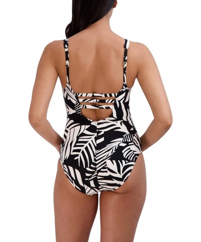 Women's Standard One Piece Swimsuit Lace Up Grommet Tummy Control Quick Dry Bathing Suit Black $18.00 Swimsuits