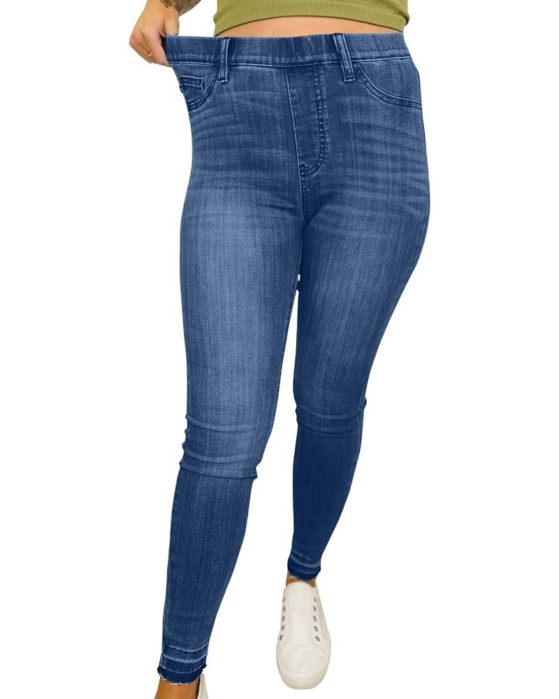 Plus Size Jeans for Women Comfort Slim Fit Jean Stretch Elastic Waist Denim Pants Skinny Leg Jean Baggy Jeans with Pockets A-...