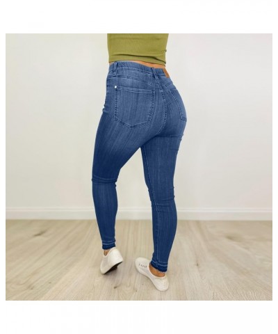 Plus Size Jeans for Women Comfort Slim Fit Jean Stretch Elastic Waist Denim Pants Skinny Leg Jean Baggy Jeans with Pockets A-...