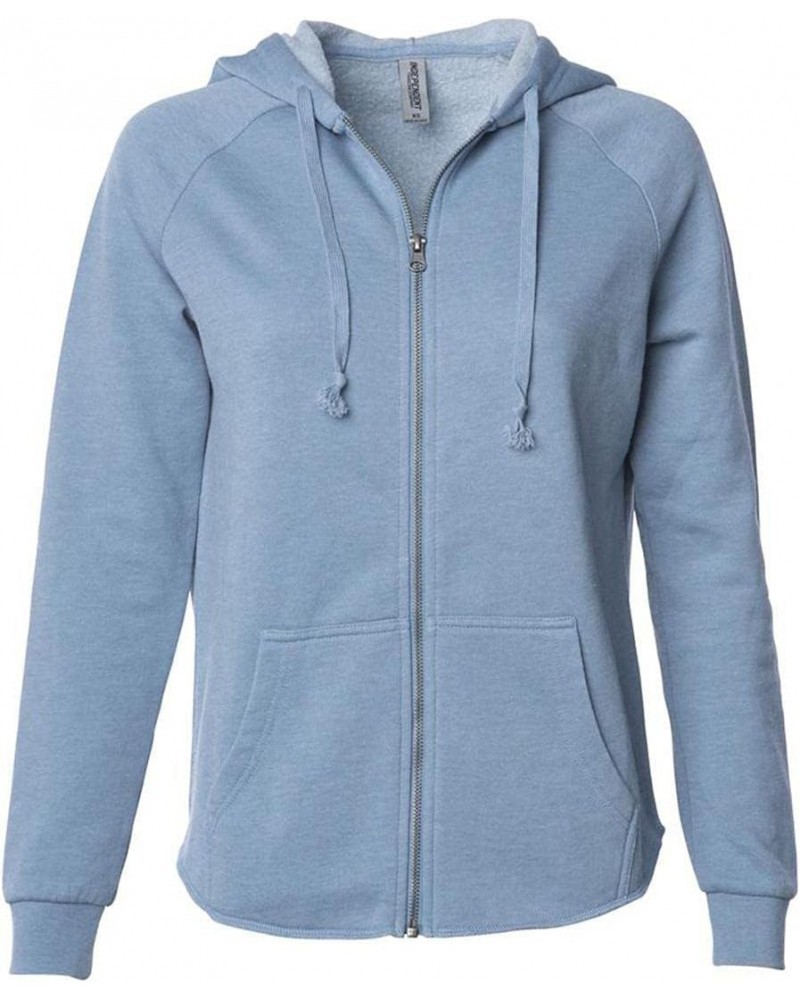 Independent Trading Co. - Women's California Wave Wash Full-Zip Hooded Sweatshirt - PRM2500Z - L - Misty Blue $15.48 Hoodies ...