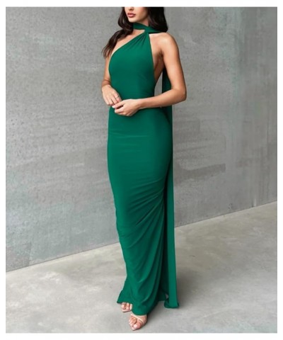 Women Backless Dress Bodycon Sexy Sleeveless Open Back Maxi Dress Elegant Party Cocktail Long Dress B-green $11.04 Dresses