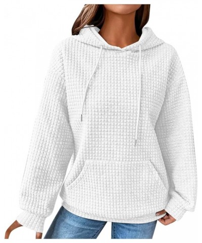 Womens Pullover Hoodied Tops Casual Solid Color Patchwork Long Sleeve Tunic Sweatshirt Trendy Loose Fit Blouses 01-white $10....