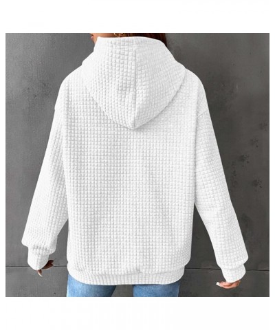 Womens Pullover Hoodied Tops Casual Solid Color Patchwork Long Sleeve Tunic Sweatshirt Trendy Loose Fit Blouses 01-white $10....