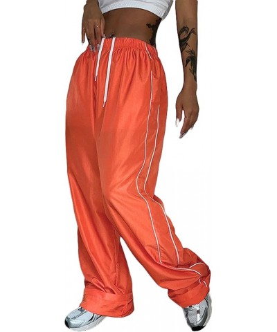 Women Striped Baggy Sweatpants Elastic Waist Wide Leg Cargo Pants Drawstring Loose Pocket Jogger Trousers Streetwear Leisure ...