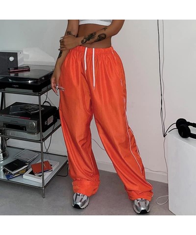 Women Striped Baggy Sweatpants Elastic Waist Wide Leg Cargo Pants Drawstring Loose Pocket Jogger Trousers Streetwear Leisure ...