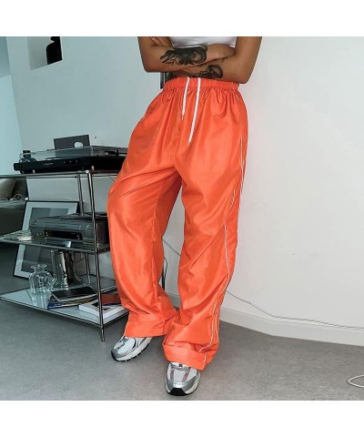 Women Striped Baggy Sweatpants Elastic Waist Wide Leg Cargo Pants Drawstring Loose Pocket Jogger Trousers Streetwear Leisure ...