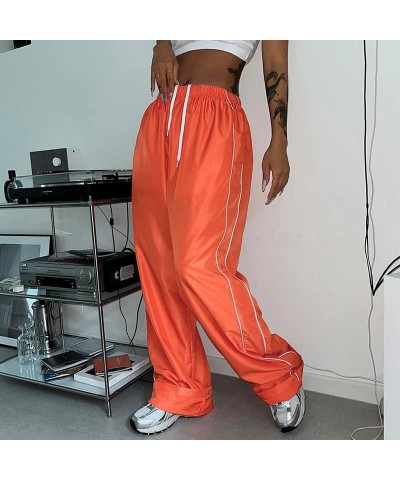 Women Striped Baggy Sweatpants Elastic Waist Wide Leg Cargo Pants Drawstring Loose Pocket Jogger Trousers Streetwear Leisure ...