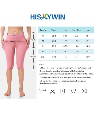 Inner Pocket Yoga Pants 4 Way Stretch Tummy Control Workout Running Pants, Long Bootleg Flare Pants Knee Length-pink $12.28 P...