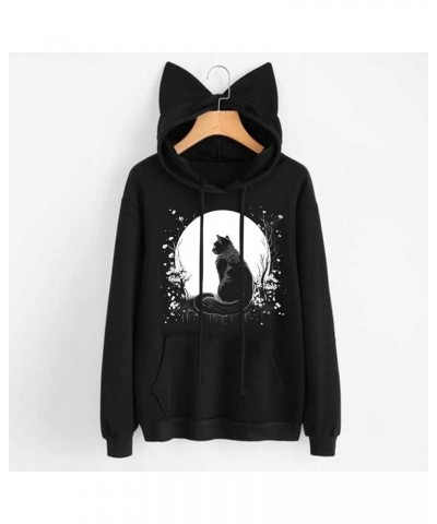 Sweatshirt for Women Teen Girls Juniors Cute Skateboard Frog Printed Splice Long Sleeve Hoodie Pullover Tops Shirts Z01 Black...