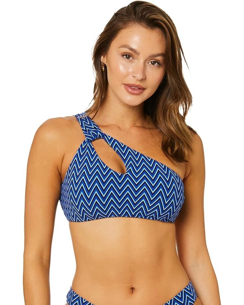 Women's Standard Bandeau One Shoulder Bikini Top Swimsuit Cleo Indigo $31.05 Swimsuits