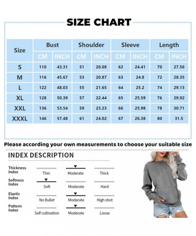 Crew Neck Sweatshirts for Women Casual Basic Pullover Long Sleeve Solid Color Fall Tops Outfits with Pockets 2023 D050- Pink ...