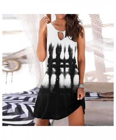 Summer Dresses for Women 2023 Sleeveless V Neck Floral Mini Tshirt Dress Casual Cover Ups Swimwear D-black $10.43 Swimsuits