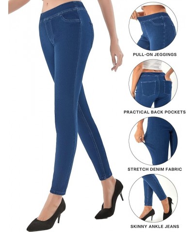 Pull-On Jeggings for Women High Waisted Skinny Stretchy Denim Classic Jeans with Pockets Medium Blue $13.68 Jeans