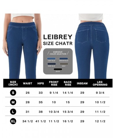 Pull-On Jeggings for Women High Waisted Skinny Stretchy Denim Classic Jeans with Pockets Medium Blue $13.68 Jeans