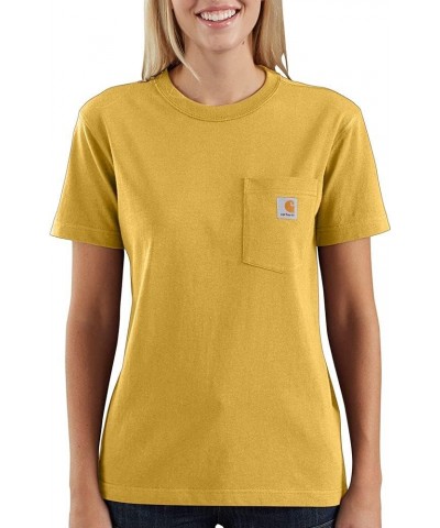 Women's Loose Fit Heavyweight Short-Sleeve Pocket T-Shirt Closeout Gold Heather $11.99 Tops