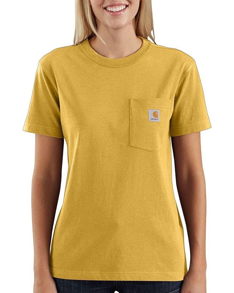 Women's Loose Fit Heavyweight Short-Sleeve Pocket T-Shirt Closeout Gold Heather $11.99 Tops