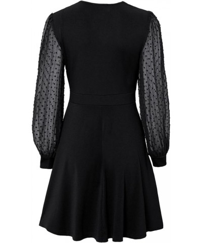 Women's Fall Fashion 2023 Long Sleeve Stylish Casual V-Neck Slim Dress Clothes Black $9.58 Dresses