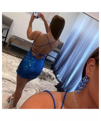 Short Tight Homecoming Dresses for Teens Sparkly Sequin Backless Mini Prom Cocktail Party Gowns Emerald Green $26.09 Dresses