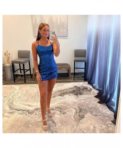 Short Tight Homecoming Dresses for Teens Sparkly Sequin Backless Mini Prom Cocktail Party Gowns Emerald Green $26.09 Dresses