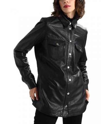 Women's Lambskin Leather Biker Jacket KN227 $72.85 Coats