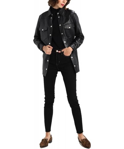 Women's Lambskin Leather Biker Jacket KN227 $72.85 Coats