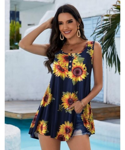 Women's Tunics Tank Tops Sleeveless Loose Fit T-Shirt with Flare Hem Comfy Swing Blouse (Available in Plus Size) Flower56 $12...