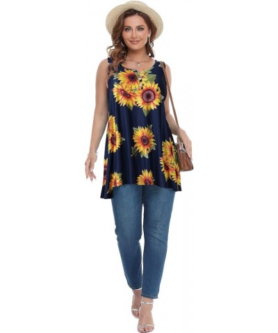 Women's Tunics Tank Tops Sleeveless Loose Fit T-Shirt with Flare Hem Comfy Swing Blouse (Available in Plus Size) Flower56 $12...