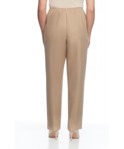 Women's Petite Polyester Pull-On Pants - Short Length, Tan, 16 Petite Short $9.04 Pants