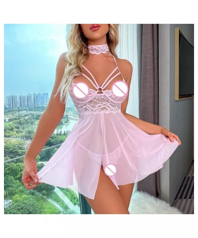 Lingerie for Women Cutout Babydoll Chemise Exotic Nightgowns Sheer Lace Lingerie Sleepwear Teddy Nightdress with Garter Belt ...