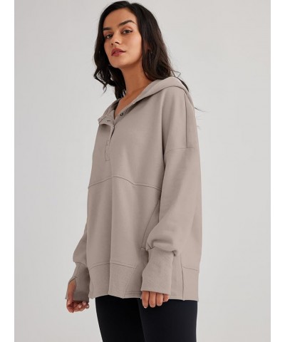 Womens Oversized Button Hoodies Sweatshirts Pullover Casual Long Sleeve Tops with Pockets Fall Winter 2023 Coffeegrey $13.74 ...