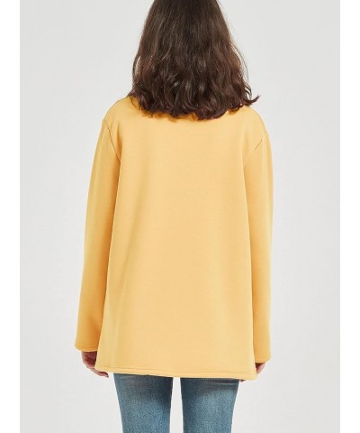 Women's Girls Warm Sherpa Lined Crewneck Pullovers Fleece Sweatshirt Tops Yellow $13.33 Hoodies & Sweatshirts