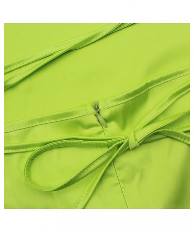 Women Neon Satin Sexy Bodycon Elegant Backless Long Midi Dress for Cocktail Party Clubwear Neon Green $16.23 Dresses