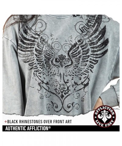 Long Sleeve Sweatshirts for Women. Angel Wing & Cross Womens Sweater Silver Lava Wash $34.03 Tops