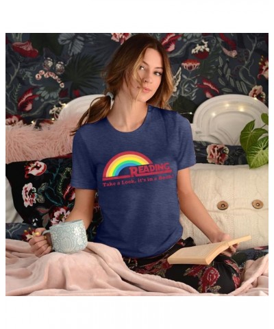 Reading Rainbow Shirt for Women Book Shirts Book Character Shirts Teacher Inspirational Top Book Lover Short Sleeve Tee Blue ...