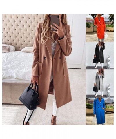 Coat Women's Lapel Collar Button Pocket Long Coat Warm Coat Coat Plus Size Women's Coat Women's Coat (Color : Black, Size : L...