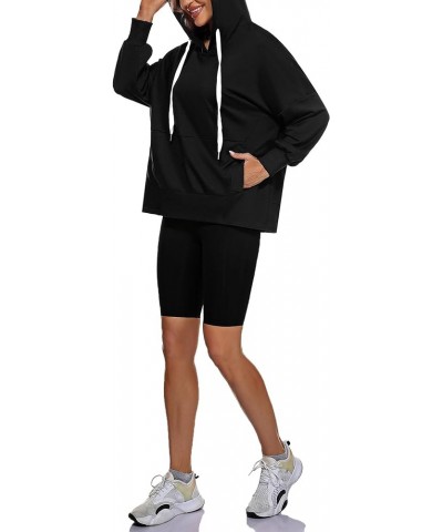 Women's Oversized Hoodies Casual Pullover Drawstring Long Sleeve Hooded Sweatshirts with Pocket Y2K Clothes Black $11.20 Hood...