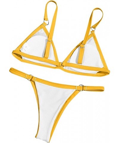 Sexy Lingerie Set for Women, Corset Solid Mesh Sleepwear Underwear Set Women Sexy Lingerie 3-yellow $13.69 Lingerie