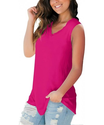 Women's Spring T-Shirts V Neck Tops Long Sleeve Shirts Loose Fit 08-rose Red $8.84 T-Shirts