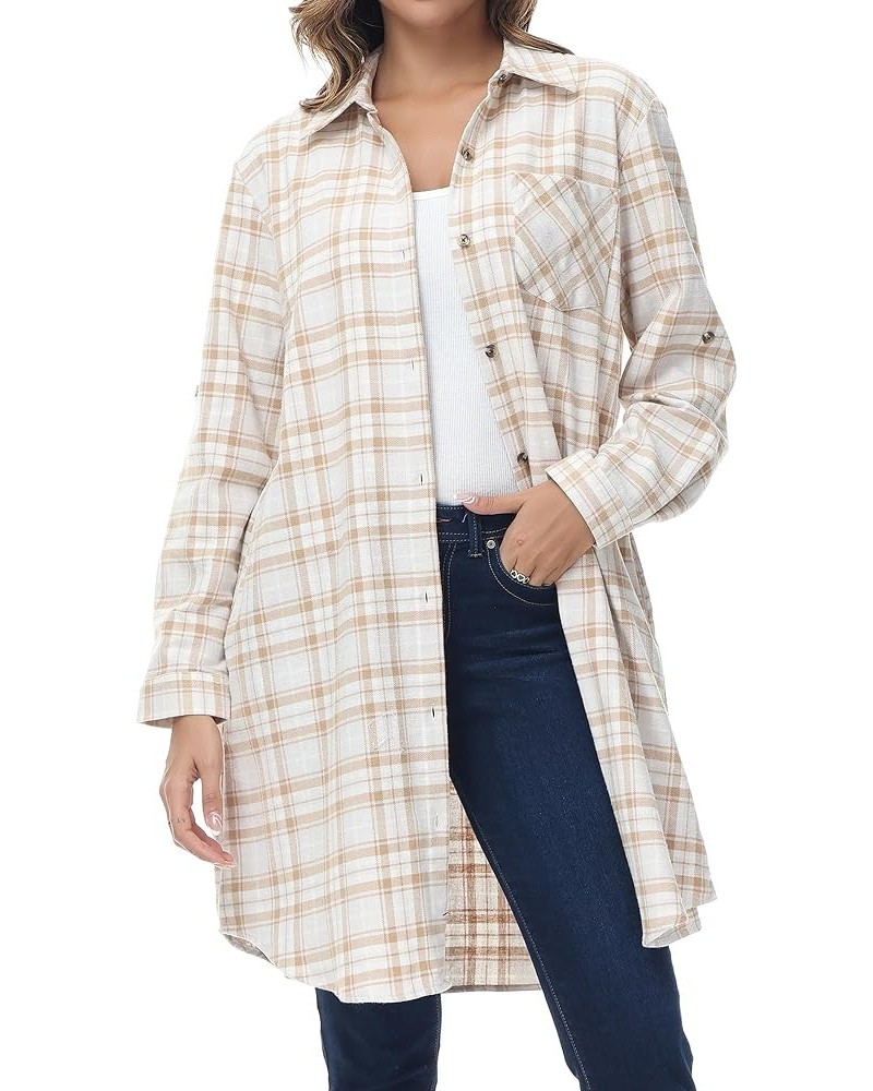 Women's Button Down Long Plaid Flannel Shirt,Plus Size Casual Roll Up Long Sleeve Shirts(S-4X) Regular Fit 11618 $15.64 Blouses