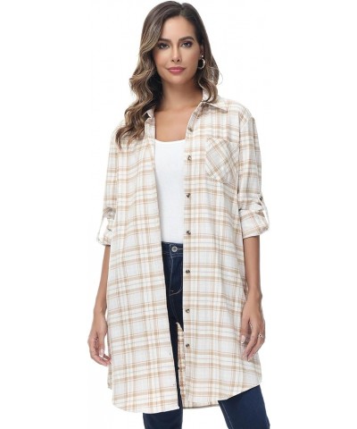 Women's Button Down Long Plaid Flannel Shirt,Plus Size Casual Roll Up Long Sleeve Shirts(S-4X) Regular Fit 11618 $15.64 Blouses