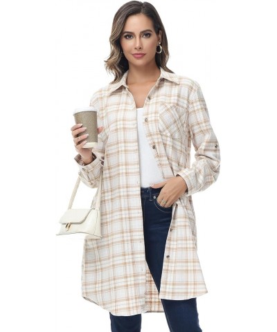 Women's Button Down Long Plaid Flannel Shirt,Plus Size Casual Roll Up Long Sleeve Shirts(S-4X) Regular Fit 11618 $15.64 Blouses