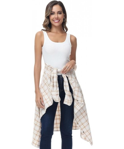 Women's Button Down Long Plaid Flannel Shirt,Plus Size Casual Roll Up Long Sleeve Shirts(S-4X) Regular Fit 11618 $15.64 Blouses