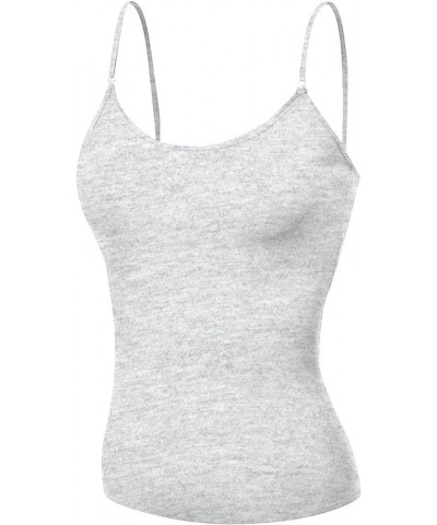 Women's Camisole Built in Bra Wireless Fabric Support Short Cami 3 Pk - Dusty Blue, Hgray, Hcharcoal $7.93 Tanks