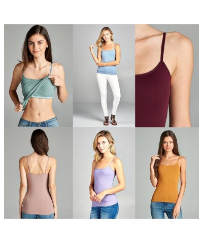 Women's Camisole Built in Bra Wireless Fabric Support Short Cami 3 Pk - Dusty Blue, Hgray, Hcharcoal $7.93 Tanks